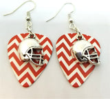 CLEARANCE Football Helmet Charm Guitar Pick Earrings - Pick Your Color