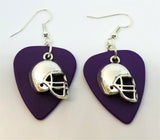 CLEARANCE Football Helmet Charm Guitar Pick Earrings - Pick Your Color