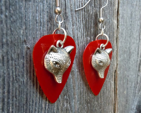 CLEARANCE Fox Charm Guitar Pick Earrings - Pick Your Color
