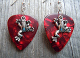 Crawling Frog Charm Guitar Pick Earrings - Pick Your Color