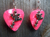 Crawling Frog Charm Guitar Pick Earrings - Pick Your Color