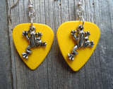 Crawling Frog Charm Guitar Pick Earrings - Pick Your Color