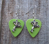 Crawling Frog Charm Guitar Pick Earrings - Pick Your Color