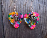 Crawling Frog Charm Guitar Pick Earrings - Pick Your Color