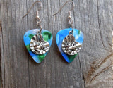 CLEARANCE Frog on a Lilypad Charm Guitar Pick Earrings - Pick Your Color