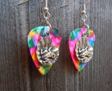 CLEARANCE Frog on a Lilypad Charm Guitar Pick Earrings - Pick Your Color