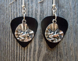 CLEARANCE Frog on a Lilypad Charm Guitar Pick Earrings - Pick Your Color