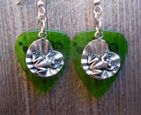 CLEARANCE Frog on a Lilypad Charm Guitar Pick Earrings - Pick Your Color