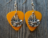 CLEARANCE Frog on a Lilypad Charm Guitar Pick Earrings - Pick Your Color
