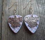 Gamer Girl Charm Guitar Pick Earrings - Pick Your Color