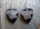 Gamer Girl Charm Guitar Pick Earrings - Pick Your Color