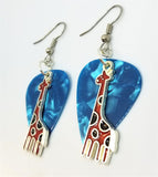 CLEARANCE Red Giraffe Charm Guitar Pick Earrings - Pick Your Color