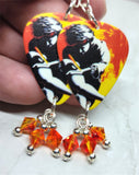Guns n Roses Use Your Illusion I Guitar Pick Earrings with Fire Opal Swarovski Crystal Dangles