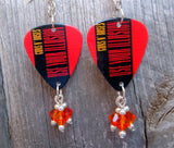 Guns n Roses Use Your Illusion Guitar Pick Earrings with Fire Opal Crystal Dangles
