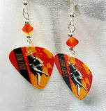 Guns n Roses Use Your Illusion I Guitar Pick Earrings with Fire Opal Swarovski Crystals