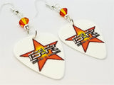 The Very Best of Guns n Roses Guitar Pick Earrings with Fire Opal Swarovski Crystals