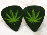 Pot Leaf Guitar Pick Cufflinks