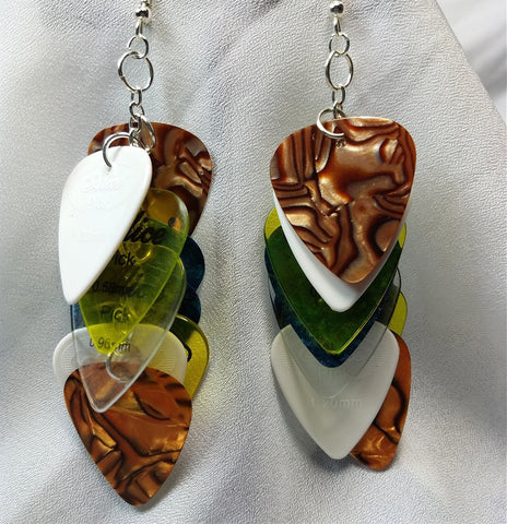 Cascading MultiColor Guitar Pick Earrings