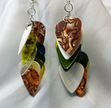 Cascading MultiColor Guitar Pick Earrings