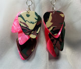 Cascading Camo and Hot Pink Guitar Pick Earrings