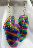 Rainbow Stripes Cascading Guitar Pick Earrings