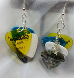 Cascading Multiple Color Guitar Pick Earrings