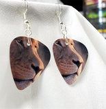 Lion Profile Guitar Pick Earrings