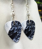 Owl Guitar Pick Earrings with Small White Pave Beads
