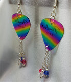 CLEARANCE Rainbow Pick Earrings with Swarovski Crystal Dangles