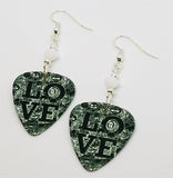 Love Emojis Guitar Pick Earrings with White Swarovski Crystals