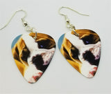 Bulldog Puppy Guitar Pick Earrings