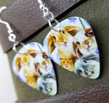 Bunny and Hamster Selfie Guitar Pick Earrings