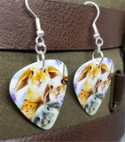 Bunny and Hamster Selfie Guitar Pick Earrings