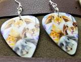 Bunny and Hamster Selfie Guitar Pick Earrings