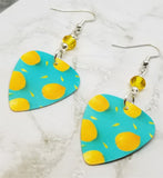 Lemon Guitar Pick Earrings with Yellow Swarovski Crystals