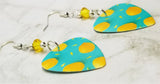 Lemon Guitar Pick Earrings with Yellow Swarovski Crystals