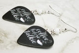 Coffee Before Talkie Guitar Pick Earrings with White Swarovski Crystals