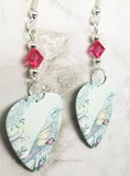 Song Bird Guitar Pick Earrings with Pink Swarovski Crystals