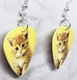 Orange Kitten Guitar Pick Earrings