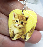 Orange Kitten Guitar Pick Earrings