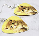 Orange Kitten Guitar Pick Earrings