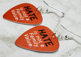 Hate is Not a Family Value Guitar Pick Earrings