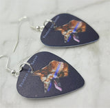 Protect and Serve German Sheperd with Blue Line Police Support Guitar Pick Earrings