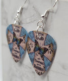 Cross and Butterfly With God All Things Are Possible Guitar Pick Earrings