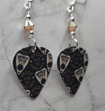 Spirit Board Planchettes Guitar Pick Earrings with Metallic Sunshine Swarovski Crystals