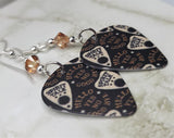 Spirit Board Planchettes Guitar Pick Earrings with Metallic Sunshine Swarovski Crystals