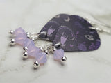 Occult Guitar Pick Earrings with Violet Opal Swarovski Crystal Dangles
