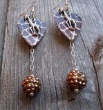 Giraffe Guitar Pick Earrings with Rhinestone Dangles