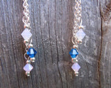 Alien Guitar Pick Earrings with Swarovski Crystal Dangles