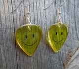 Emoji Smiley Face Transparent Guitar Pick Earrings